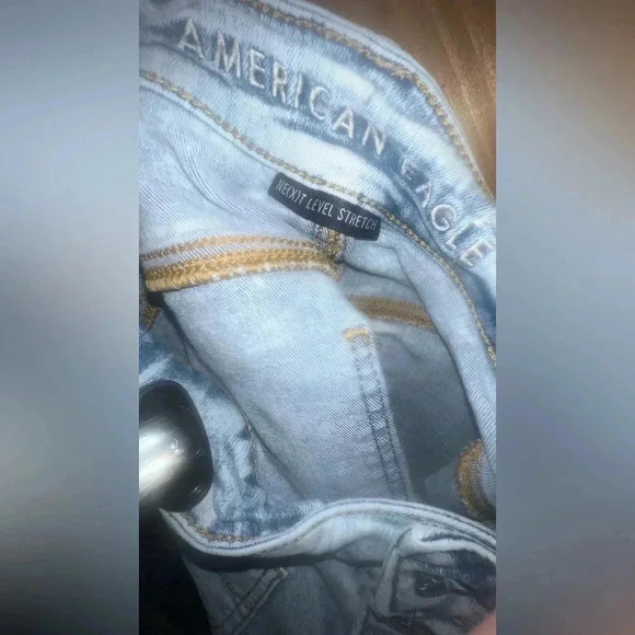 American Eagles Women’s Size 0 Blue Denim Hi-Rise Mini Distressed Jean Skirt​​ - Picture 4 of 7